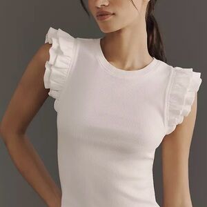 Maeve Cream Ruffle Sleeve Top